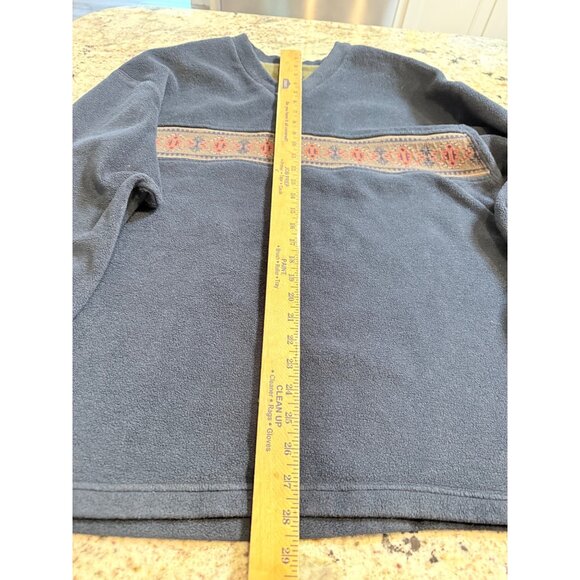 VTG Bugle Boy Classics Mens Aztec V-Neck Pullover fleece Sweater preppy 90s Warm - Picture 6 of 11